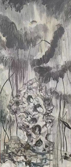 张鸿然作品3 《新·荷》系列之三 80X180cm 2016年